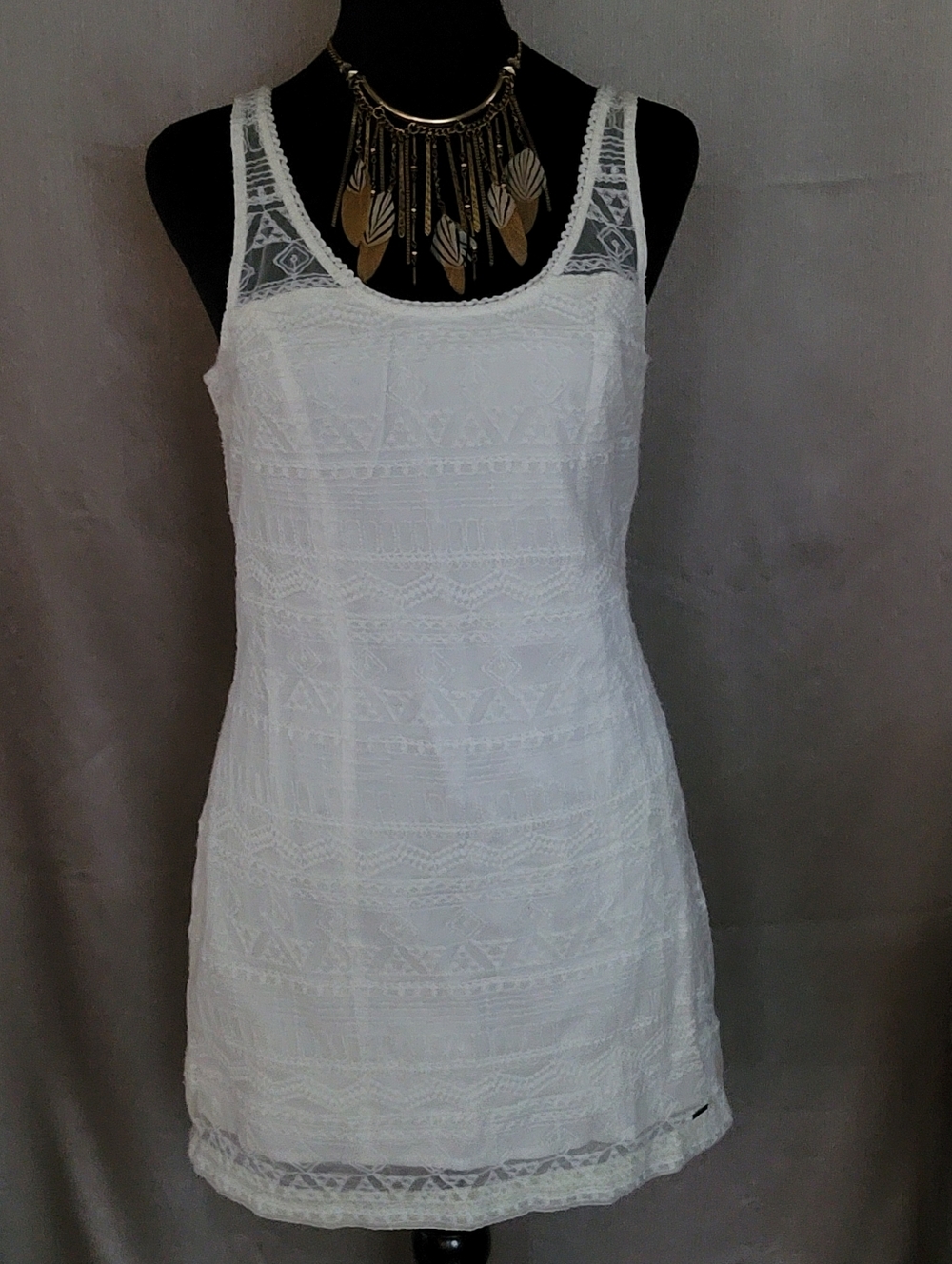 White Lace Tank Dress